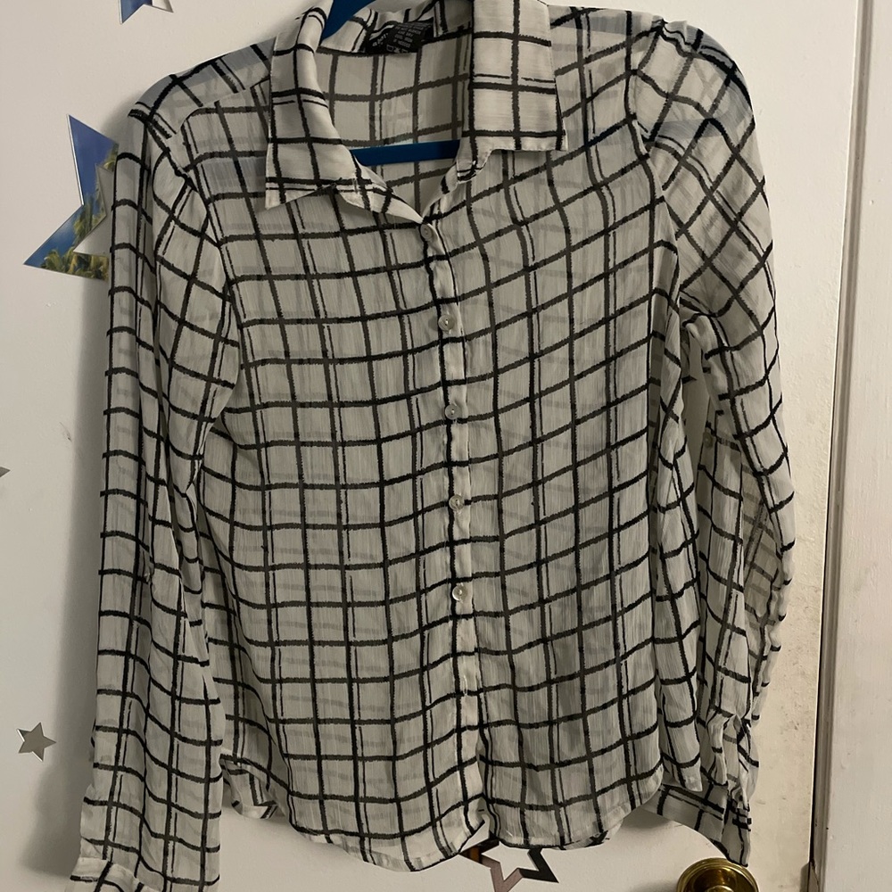 Shear long sleeve button up